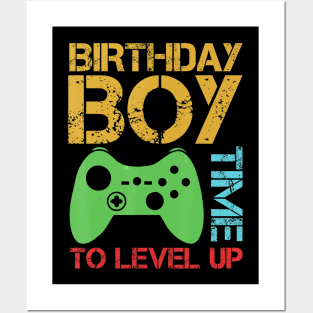 Birthday Boy Time To Level Up Video Gamer Posters and Art